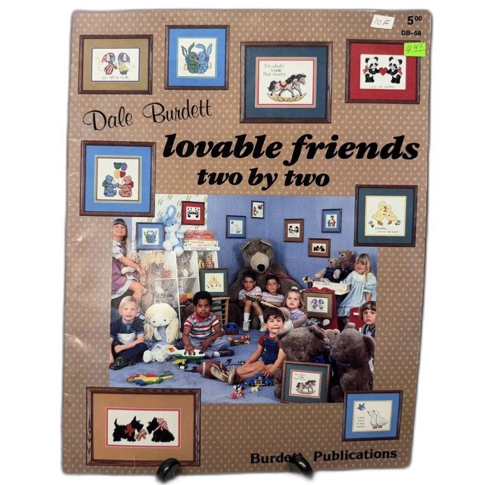 Dale Burdett Lovable Friends Two By Two Cross Stitch Pattern Booklet DB-58 1985